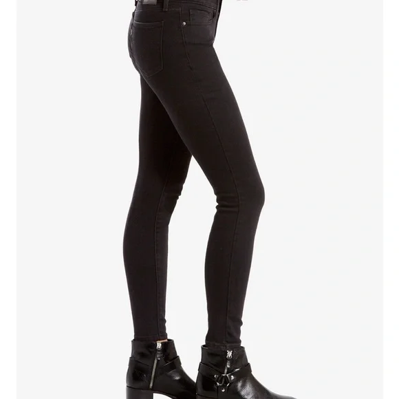 Levi’s Women's Black Skinny Jeans Midrise size 14 / 32 - Picture 3 of 10